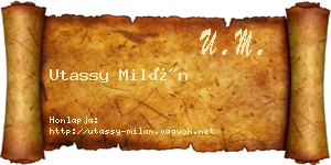 Utassy Milán névjegykártya