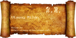 Utassy Milán névjegykártya