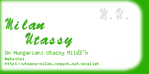 milan utassy business card